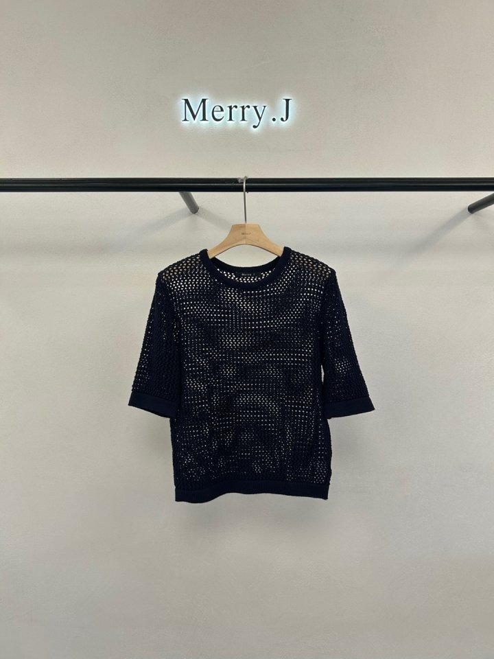 Merry J - Korean Women Fashion - #momslook - Mesh Short Sleeve Knit - 5