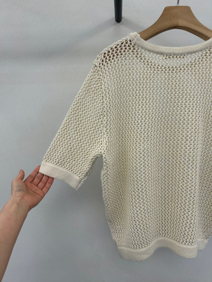 Merry J - Korean Women Fashion - #momslook - Mesh Short Sleeve Knit - 7