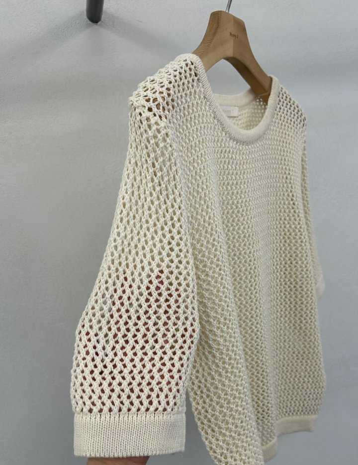 Merry J - Korean Women Fashion - #momslook - Mesh Short Sleeve Knit - 9