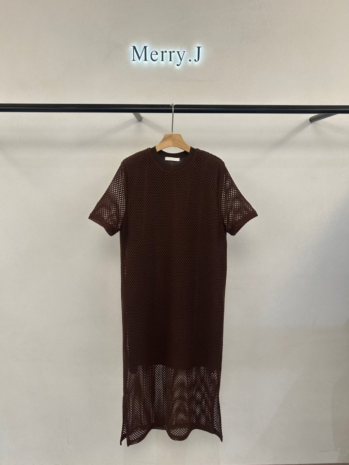 Merry J - Korean Women Fashion - #momslook - Net Ribbed One-piece - 5