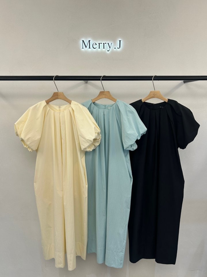 Merry J - Korean Women Fashion - #momslook - Balloon Pintuck One-piece