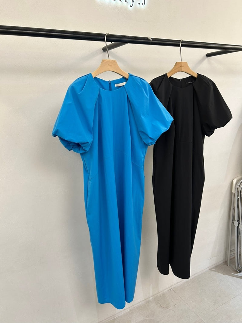 Merry J - Korean Women Fashion - #momslook - Tory Puff Sleeve One-piece - 2