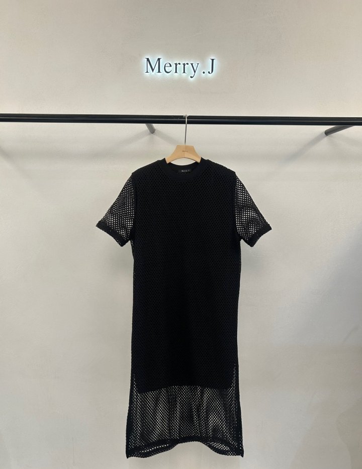 Merry J - Korean Women Fashion - #womensfashion - Net Ribbed One-piece - 6