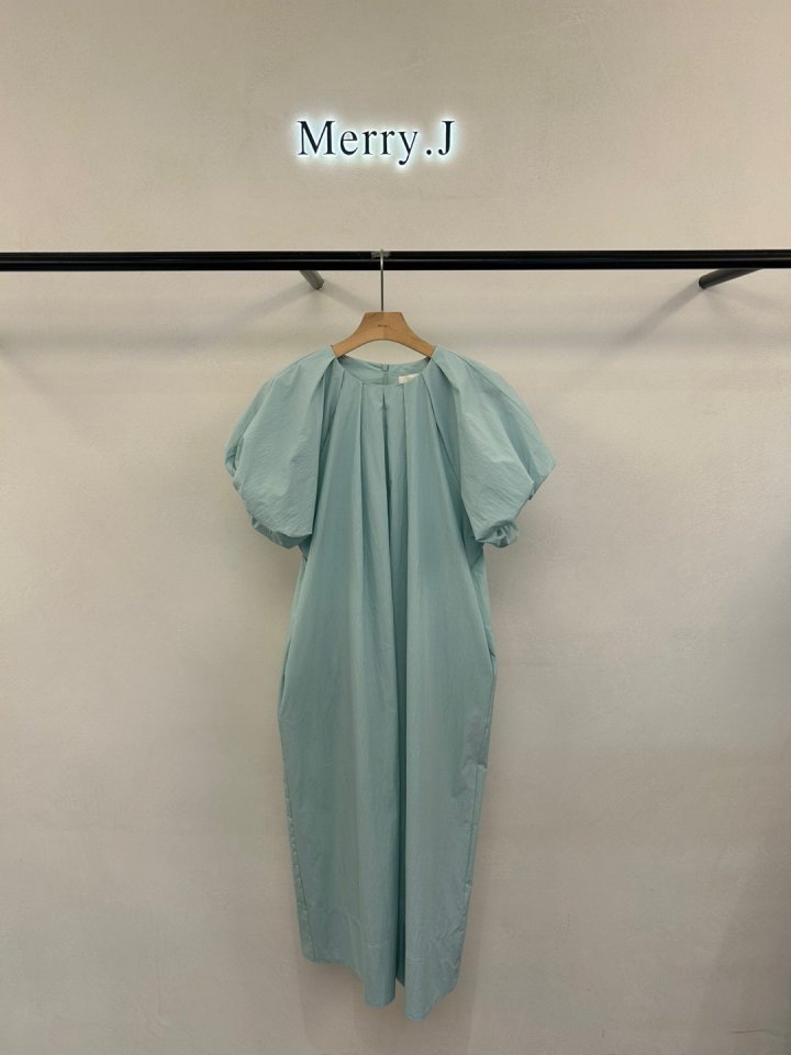 Merry J - Korean Women Fashion - #momslook - Balloon Pintuck One-piece - 4