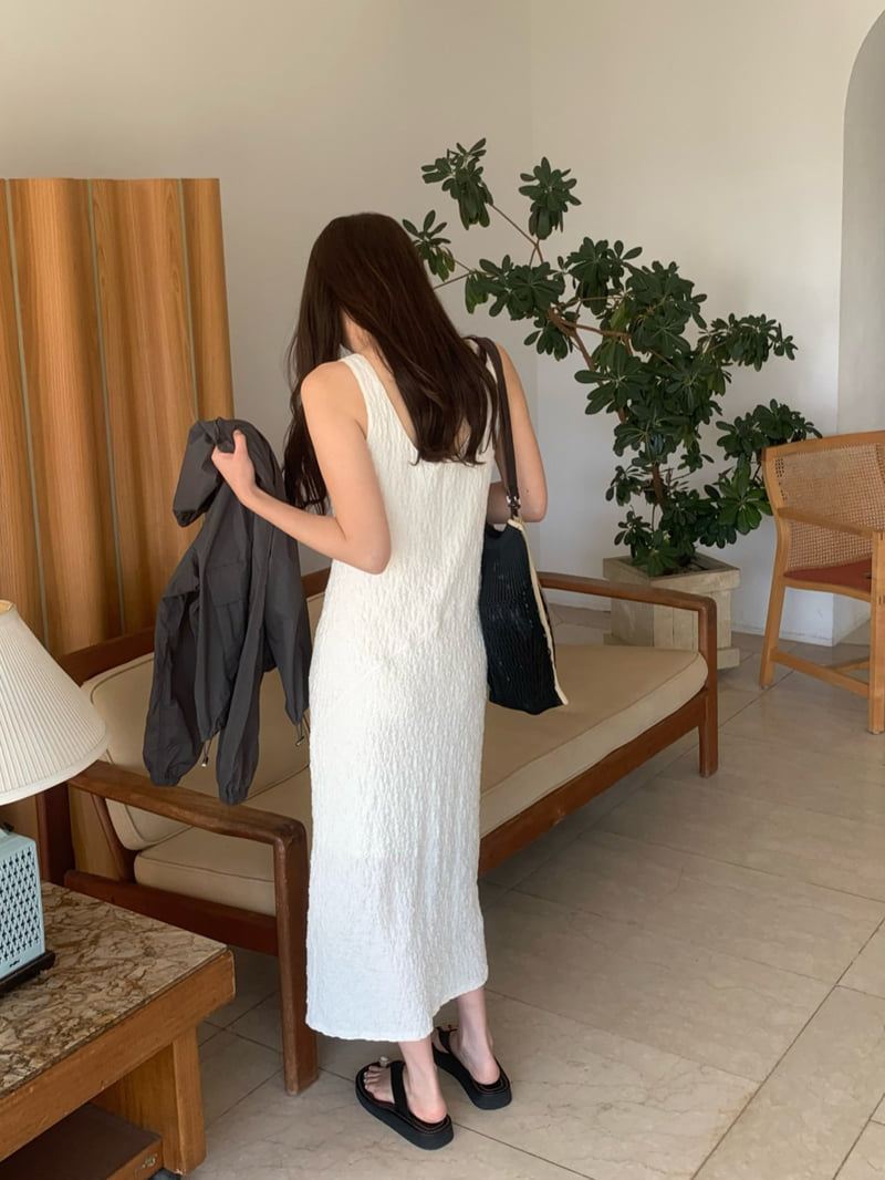 Moani - Korean Women Fashion - #momslook - Summer Wrinkle Long One-piece - 4