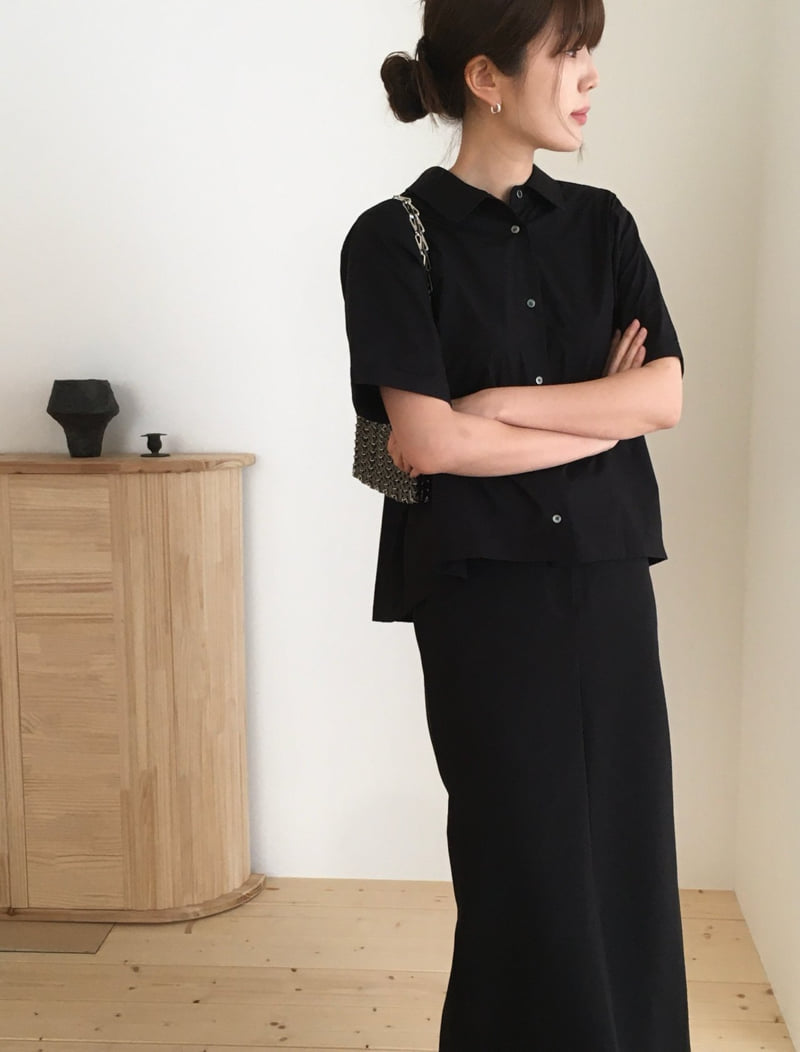 Moani - Korean Women Fashion - #momslook - Back Pleated Roll-Up Shirt - 11