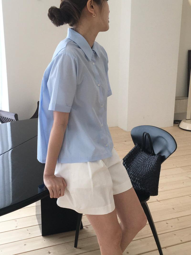 Moani - Korean Women Fashion - #momslook - Back Pleated Roll-Up Shirt - 7