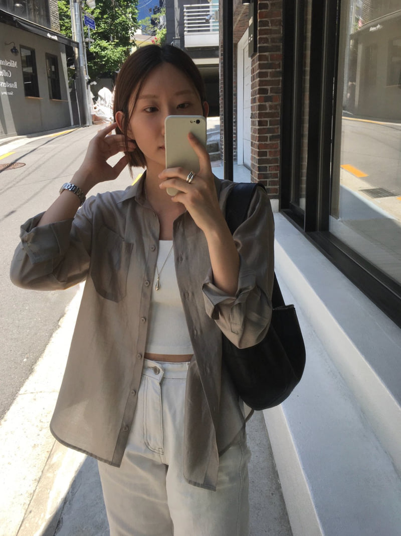 Moani - Korean Women Fashion - #momslook - Sheer Loose-Fit Shirt - 3