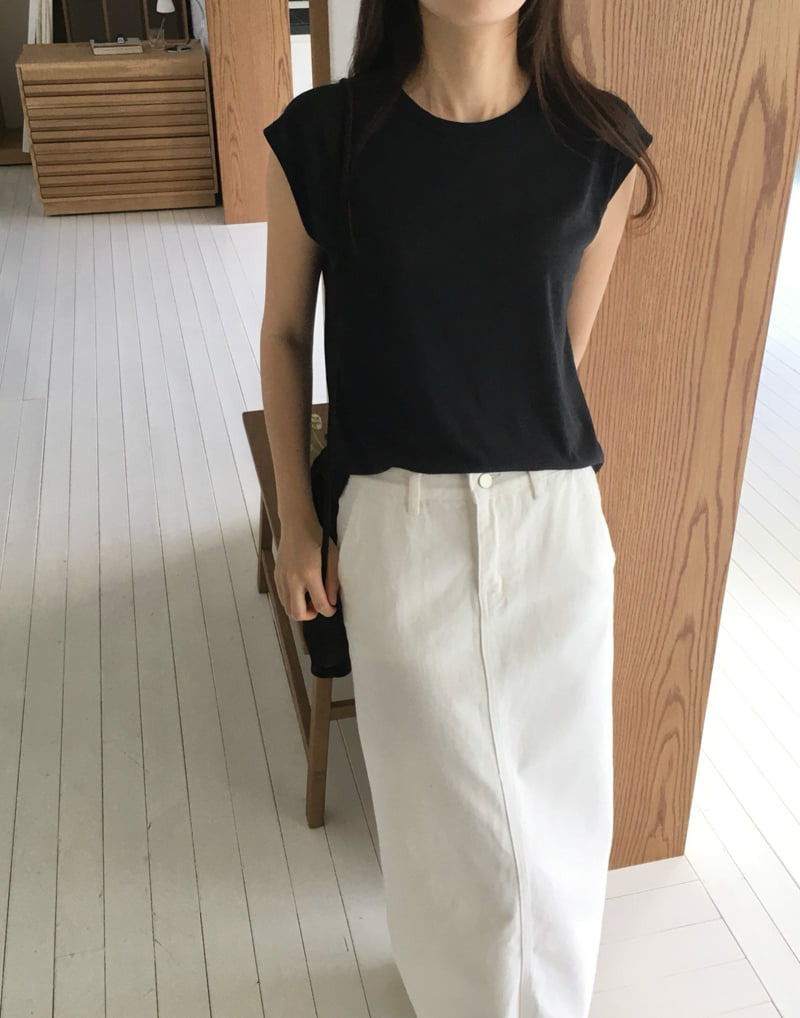 Moani - Korean Women Fashion - #momslook - Linen Cap Sleeve Top - 12
