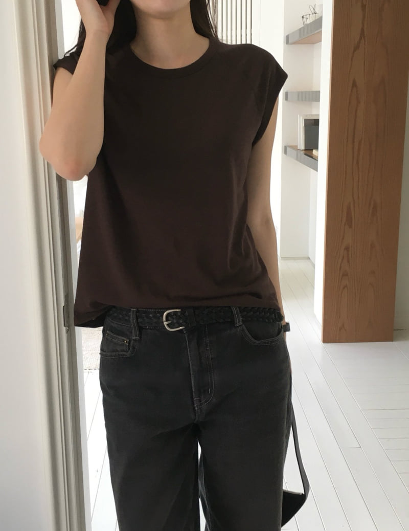 Moani - Korean Women Fashion - #momslook - Linen Cap Sleeve Top - 8