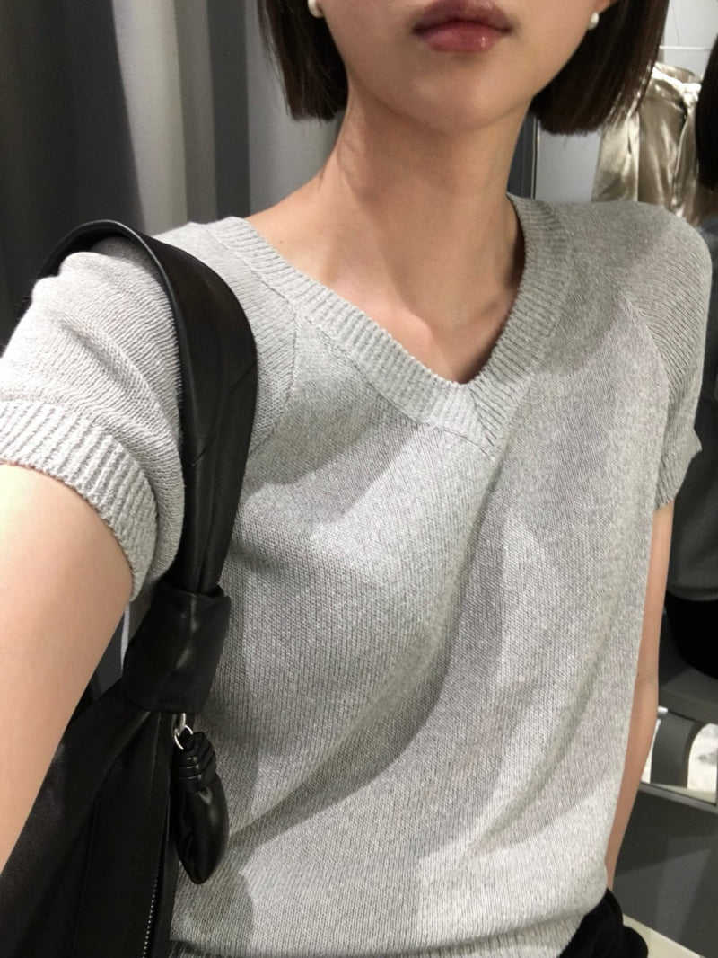 Moani - Korean Women Fashion - #momslook - Linen Salt V Knit - 9