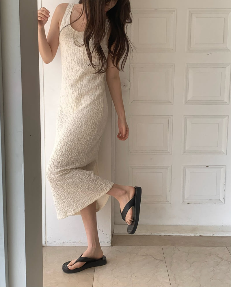 Moani - Korean Women Fashion - #vintageinspired - Summer Wrinkle Long One-piece - 6