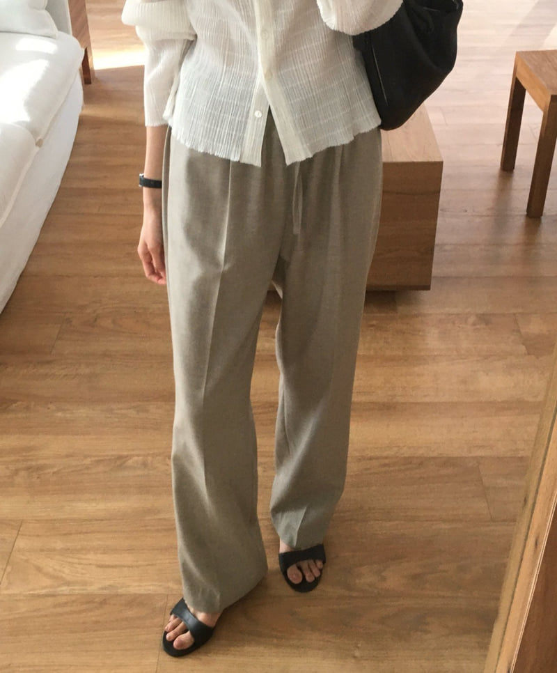 Moani - Korean Women Fashion - #womensfashion - Summer Wool Band Wide Pants