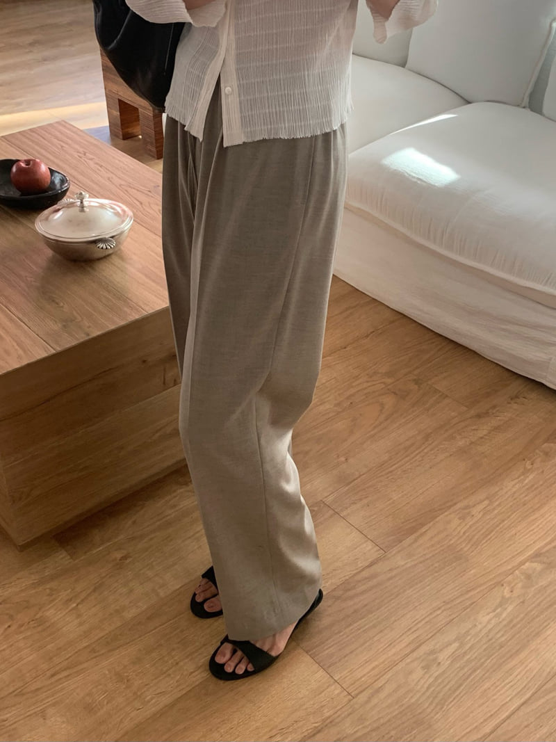 Moani - Korean Women Fashion - #womensfashion - Summer Wool Band Wide Pants - 5