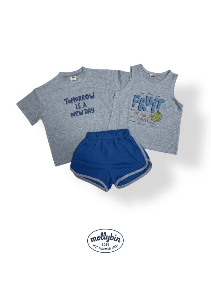 Mollybin - Korean Children Fashion - #kidsshorts - Spot Short Sleeve Set - 5