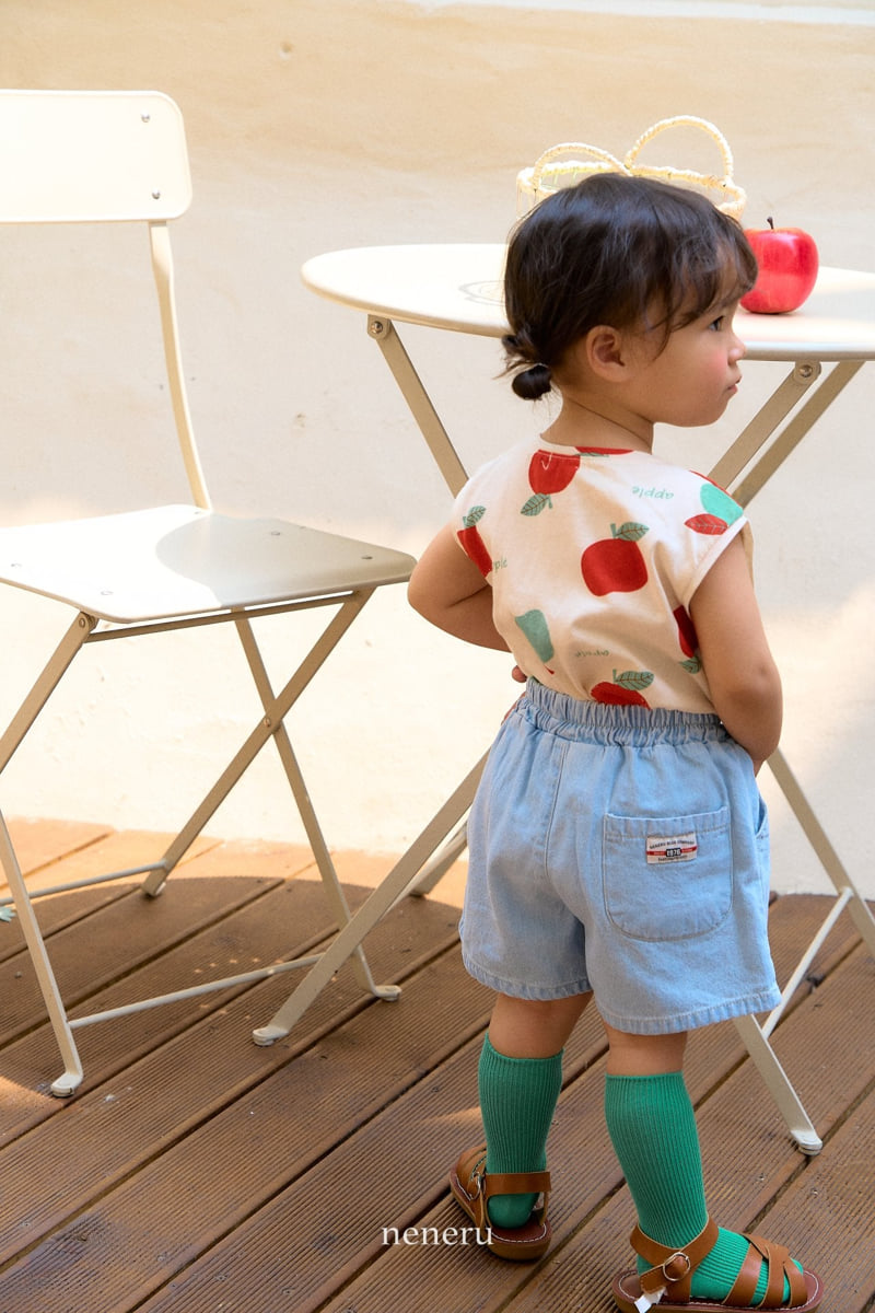 Neneru - Korean Baby Fashion - #babyboutique - Crew Denim Shorts - 2