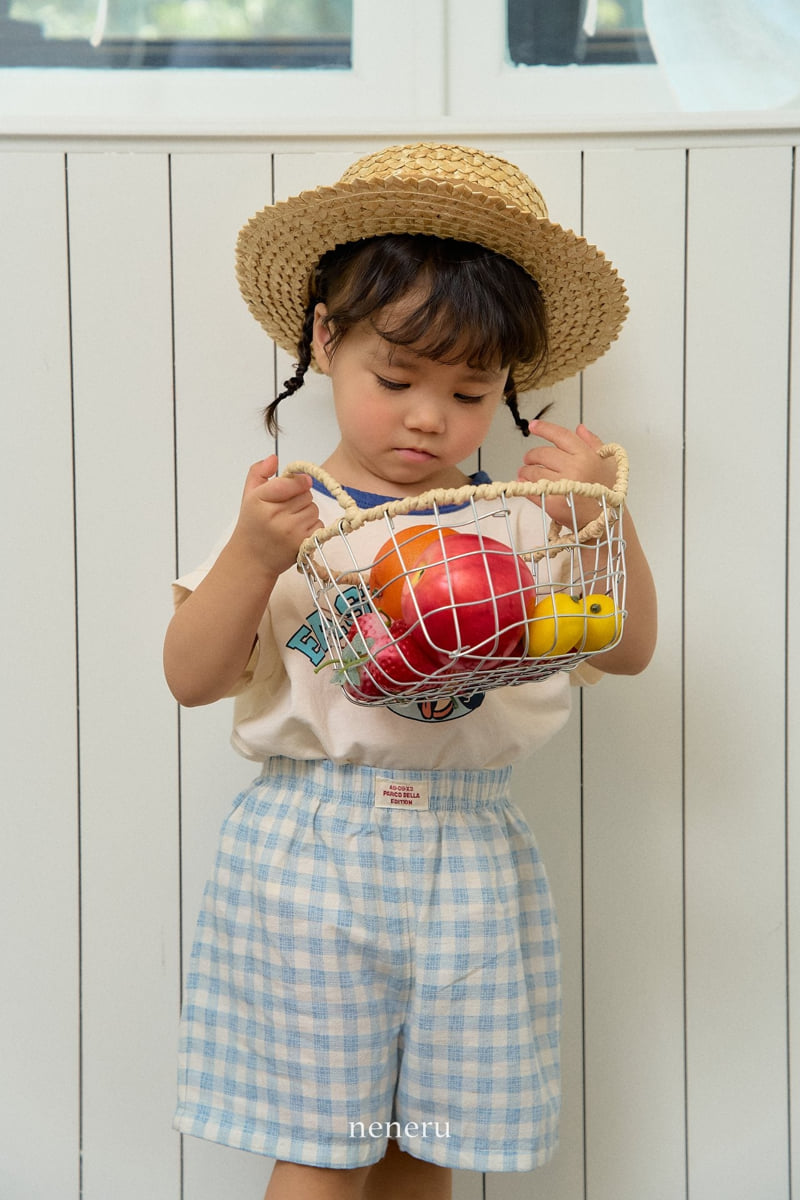 Neneru - Korean Baby Fashion - #babyfashion - Check Linen Shorts - 6