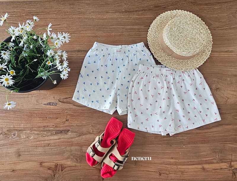 Neneru - Korean Baby Fashion - #babyoninstagram - Linen Flower Shorts - 12