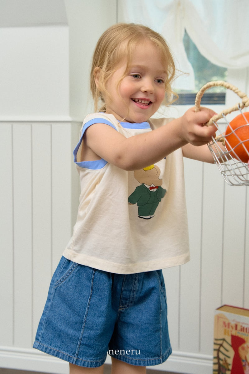 Neneru - Korean Baby Fashion - #babyootd - Crew Denim Shorts - 10