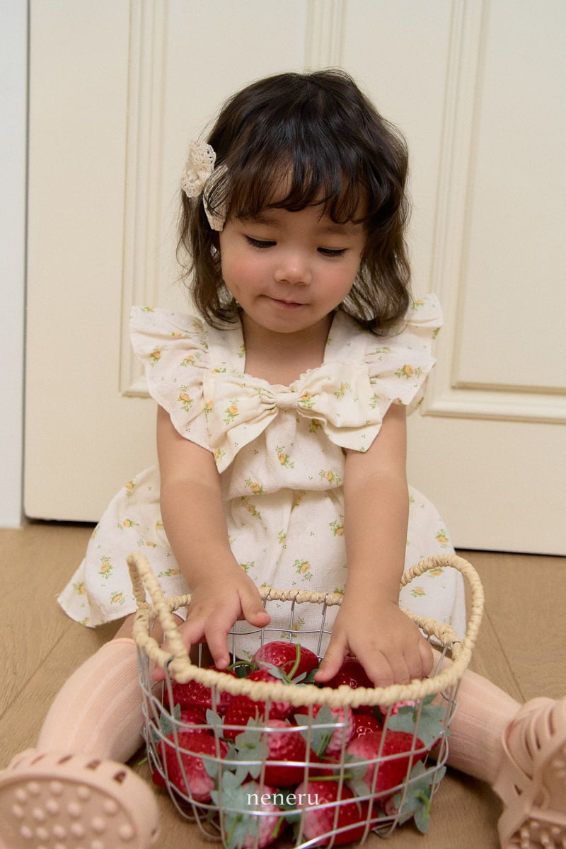 Neneru - Korean Baby Fashion - #babyoutfit - Rose Ribbon Suit - 3
