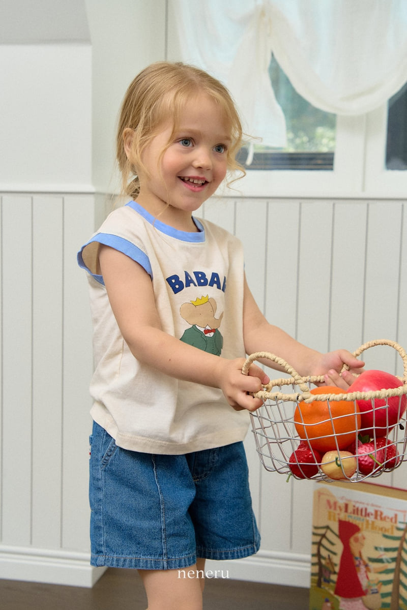 Neneru - Korean Baby Fashion - #babyoutfit - Crew Denim Shorts - 11