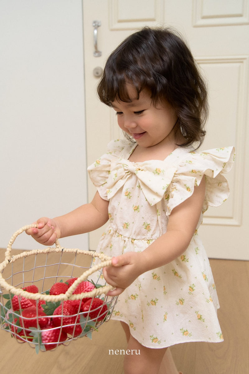 Neneru - Korean Baby Fashion - #babyoutfit - Rose Ribbon Suit - 4
