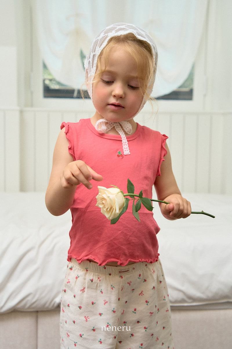 Neneru - Korean Baby Fashion - #onlinebabyboutique - Small Cherry Sleeveless - 10