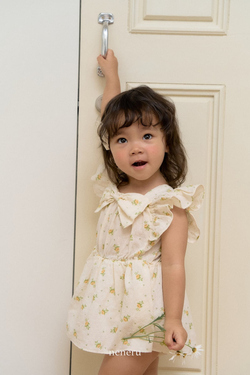 Neneru - Korean Baby Fashion - #onlinebabyshop - Rose Ribbon Suit - 6