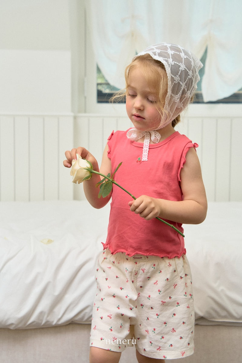 Neneru - Korean Baby Fashion - #onlinebabyshop - Linen Flower Shorts - 4