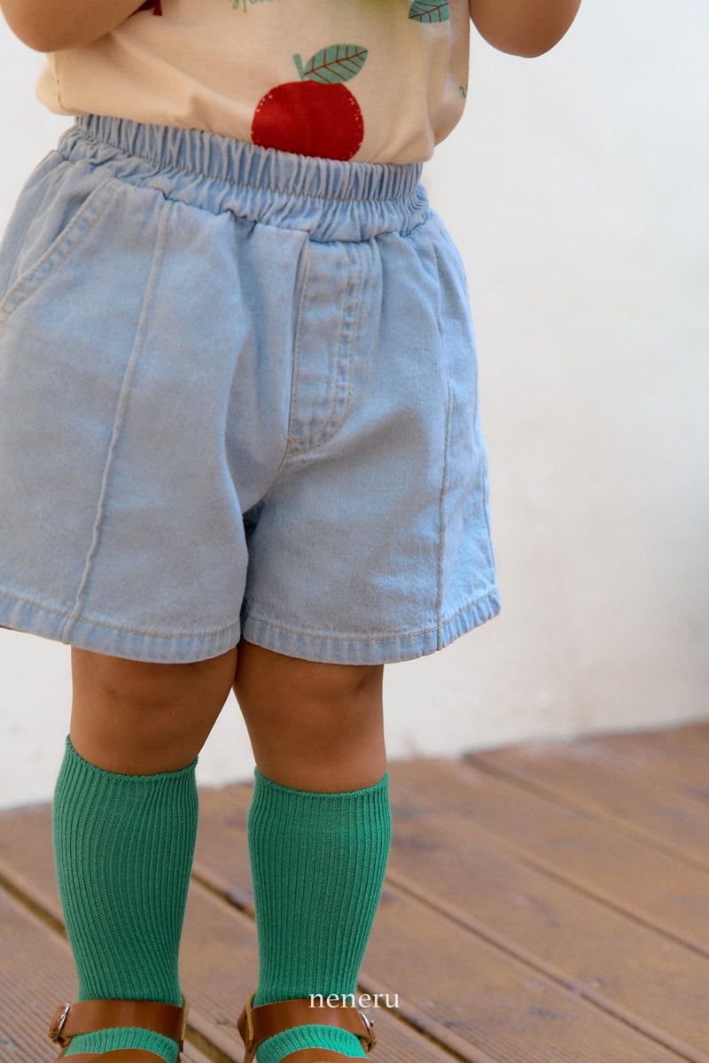 Neneru - Korean Baby Fashion - #smilingbaby - Crew Denim Shorts