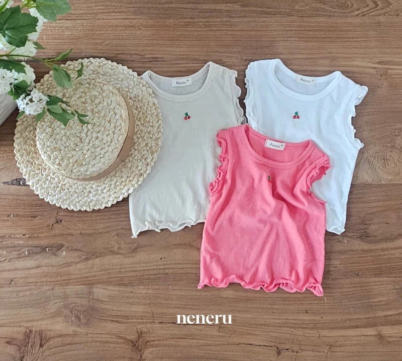 Neneru - Korean Baby Fashion - #smilingbaby - Small Cherry Sleeveless - 12
