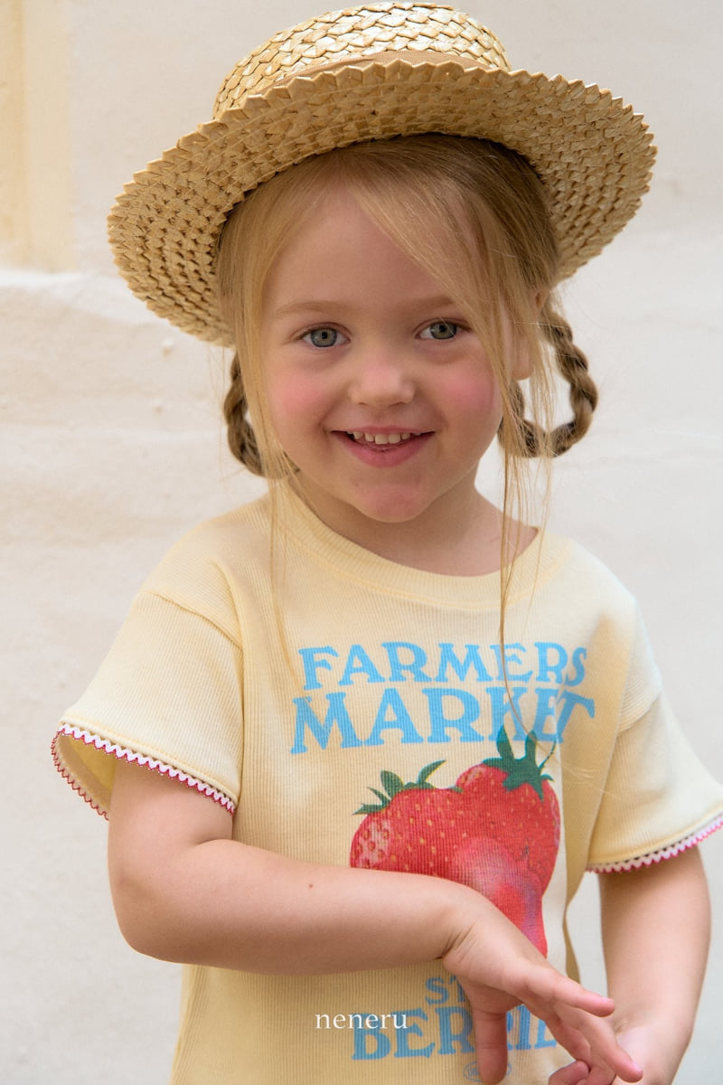 Neneru - Korean Children Fashion - #kidzfashiontrend - Farmer Strawberry Tee