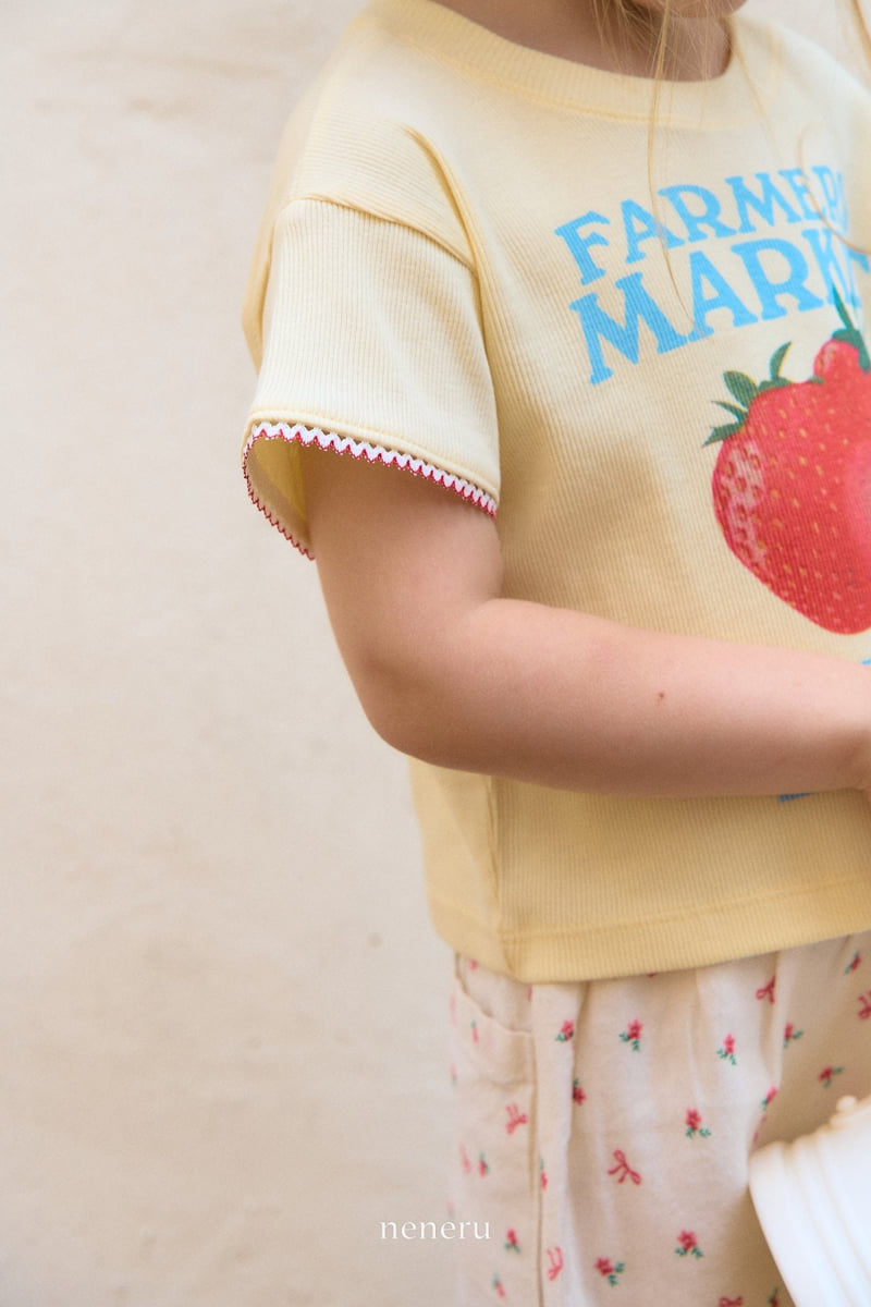 Neneru - Korean Children Fashion - #littlefashionista - Farmer Strawberry Tee - 4