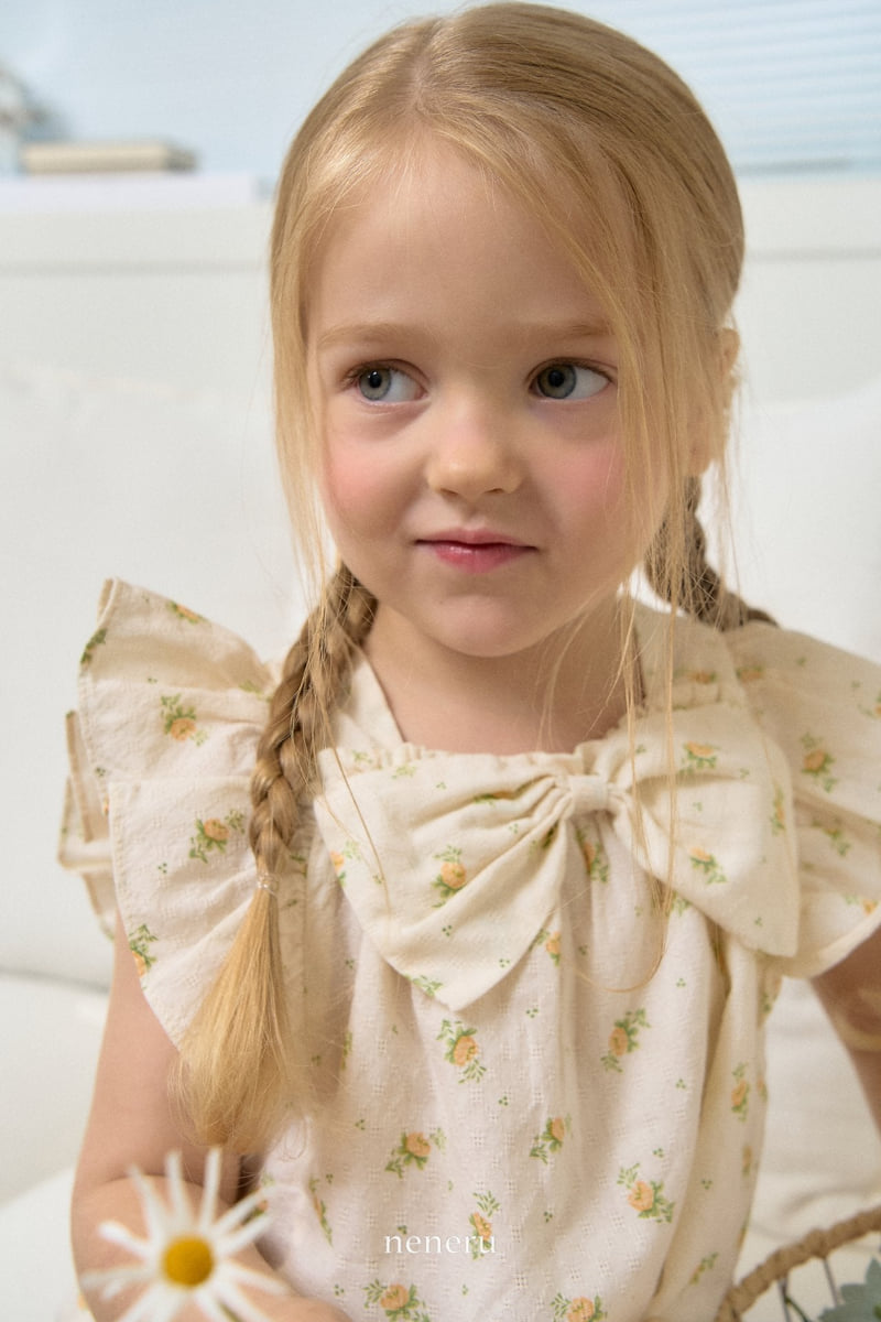 Neneru - Korean Children Fashion - #minifashionista - Rose Ribbon One-piece - 2
