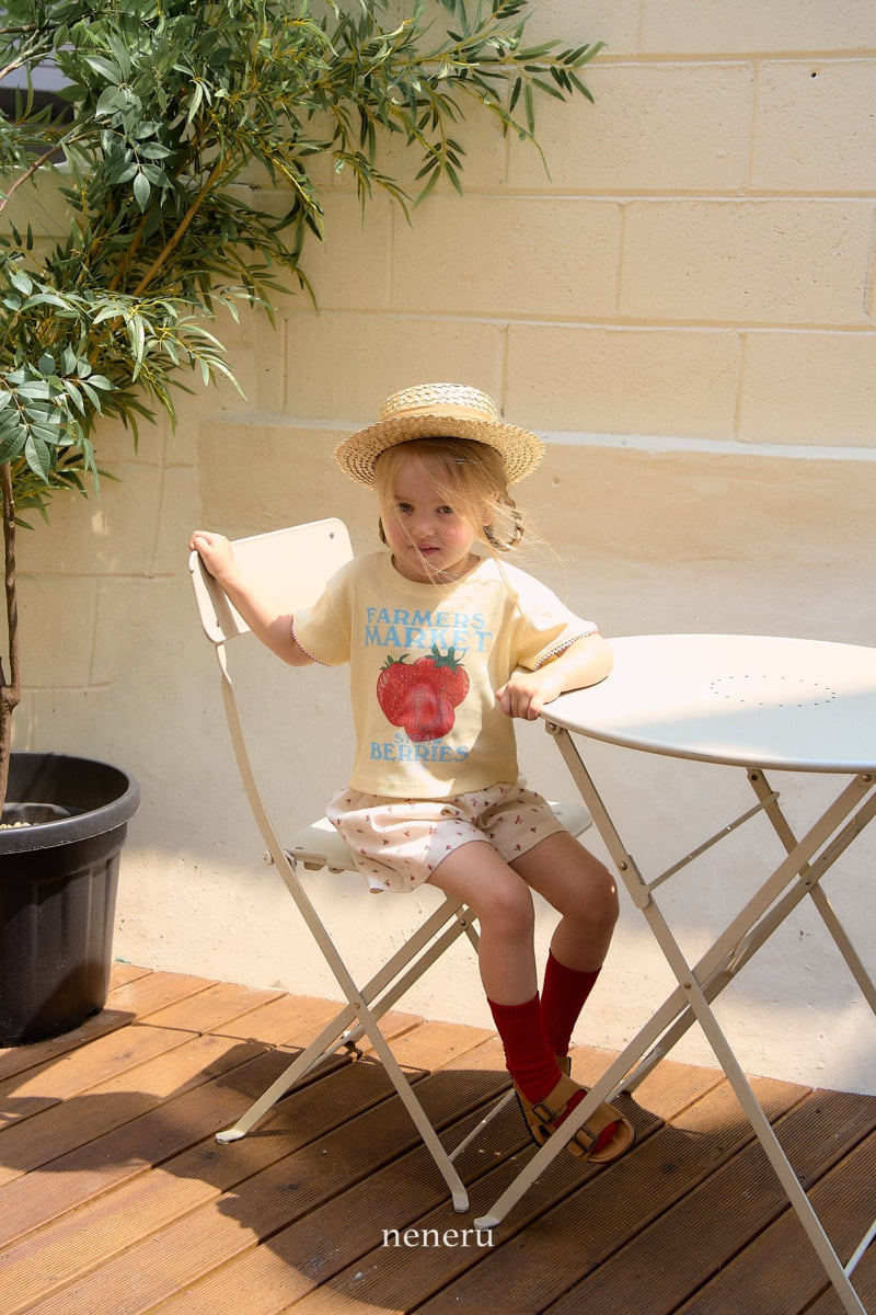 Neneru - Korean Children Fashion - #minifashionista - Farmer Strawberry Tee - 5