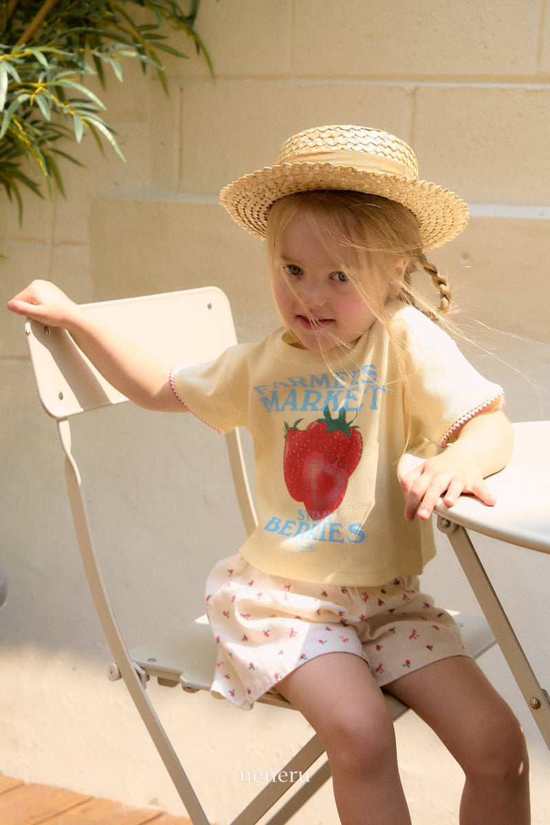 Neneru - Korean Children Fashion - #prettylittlegirls - Farmer Strawberry Tee - 6
