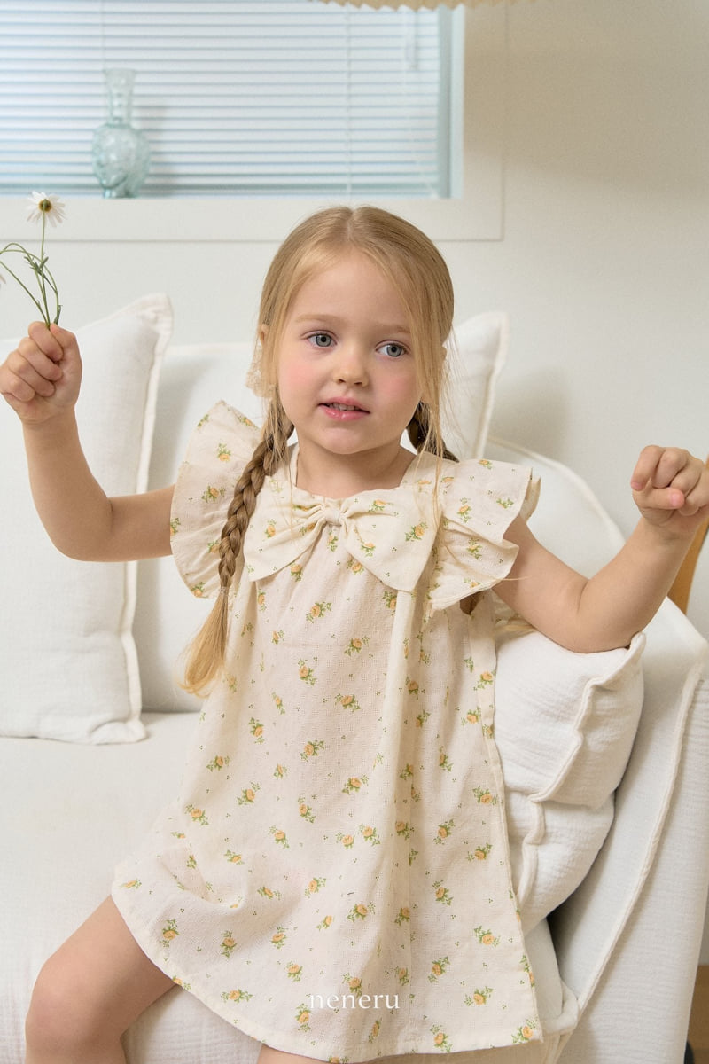 Neneru - Korean Children Fashion - #prettylittlegirls - Rose Ribbon One-piece - 4