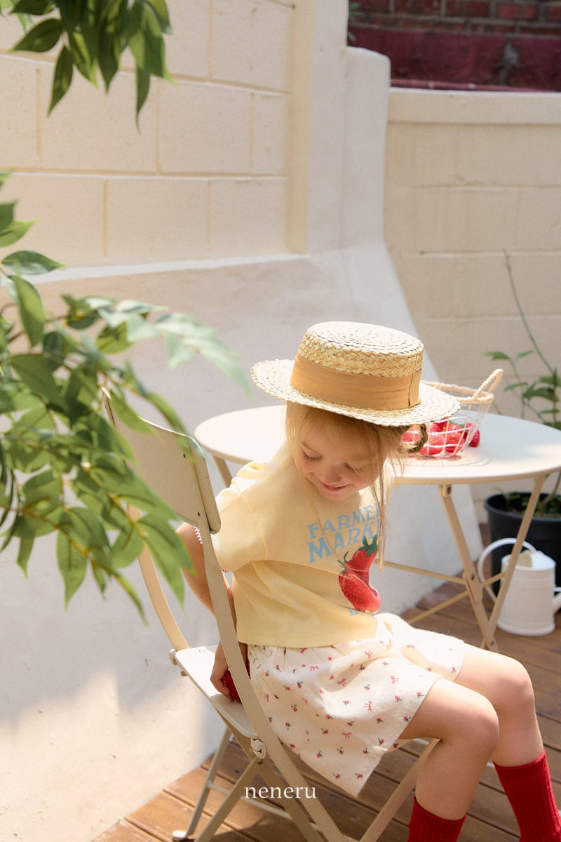 Neneru - Korean Children Fashion - #todddlerfashion - Farmer Strawberry Tee - 7