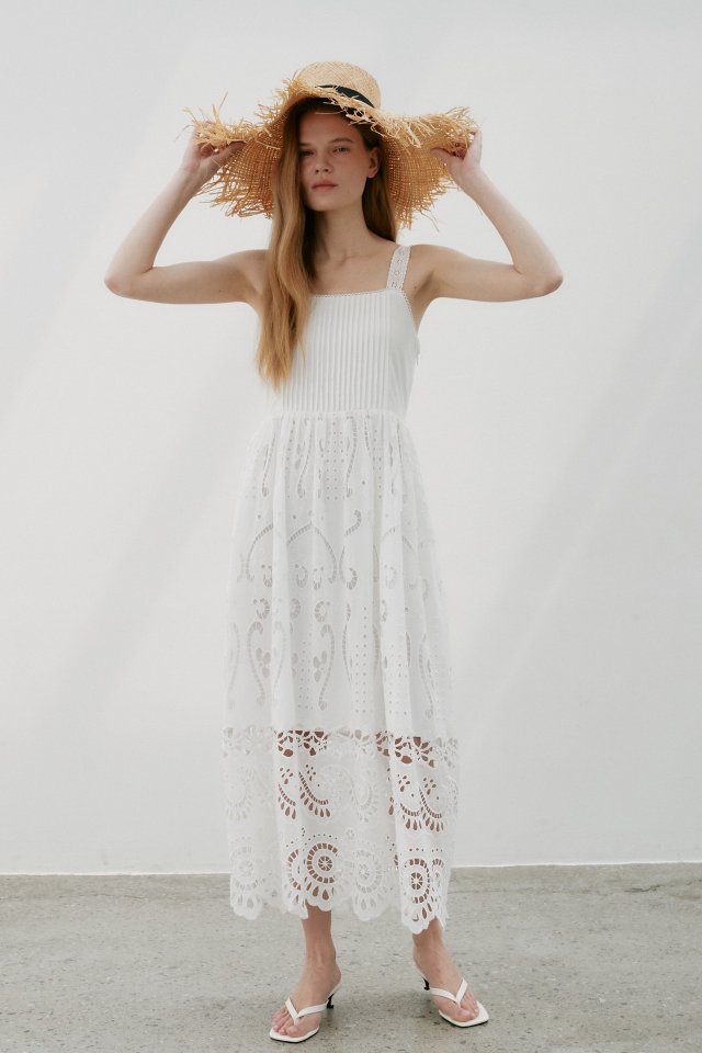 Neroli36 - Korean Women Fashion - #momslook - M Embroidery Pintuck One-piece - 11