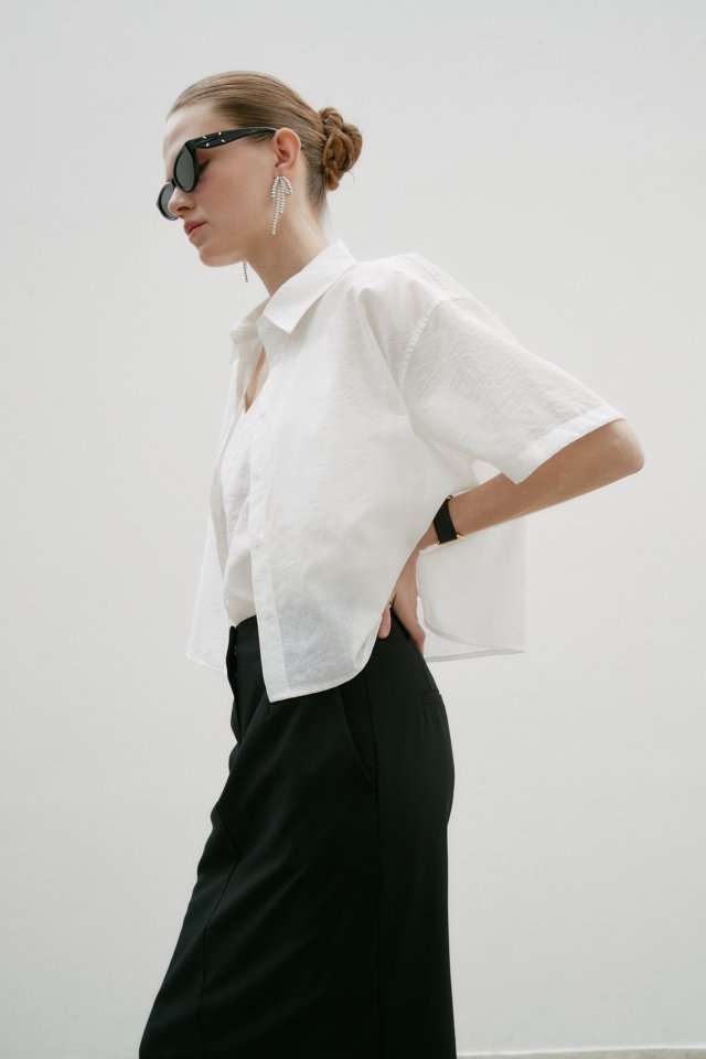 Neroli36 - Korean Women Fashion - #momslook - H See-Through Short Sleeve Set - 10