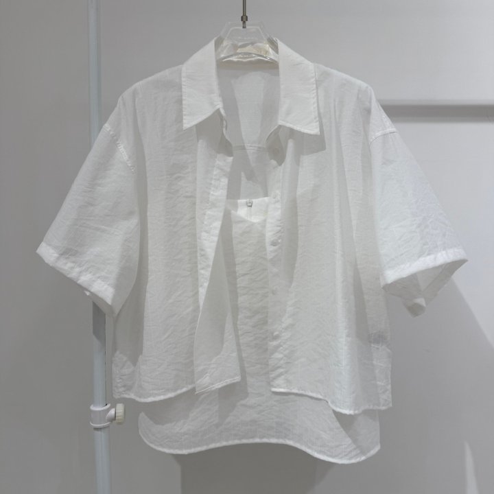 Neroli36 - Korean Women Fashion - #momslook - H See-Through Short Sleeve Set - 2