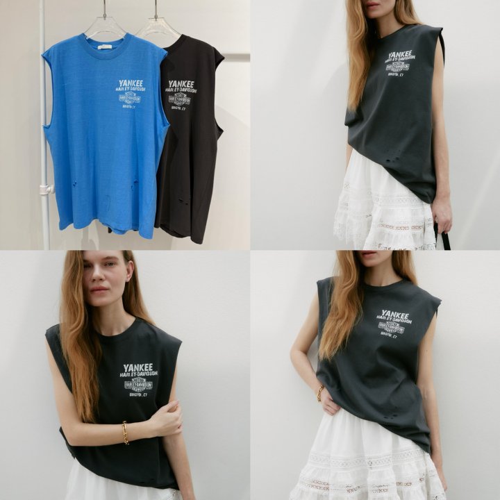 Neroli36 - Korean Women Fashion - #momslook - H Punching Tee - 5