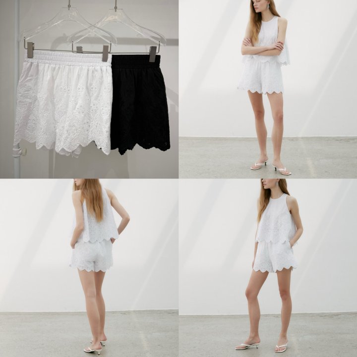 Neroli36 - Korean Women Fashion - #momslook - M Embroidery Short Shorts - 5