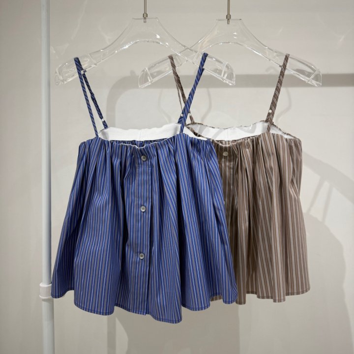 Neroli36 - Korean Women Fashion - #momslook - Funny Stripe Sleeveless