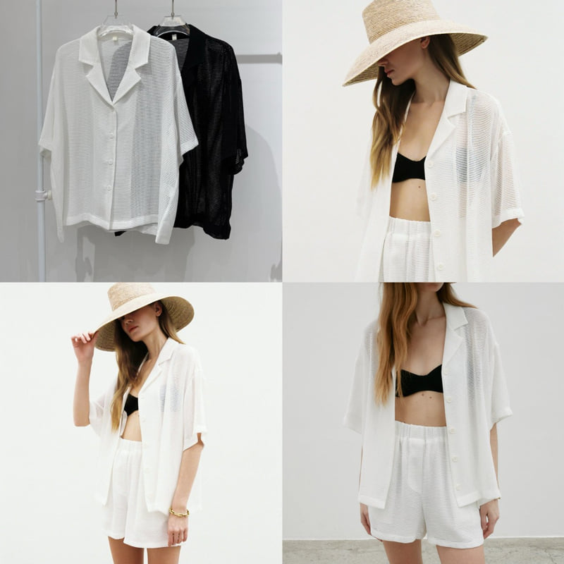 Neroli36 - Korean Women Fashion - #momslook - H Net Shirt - 5