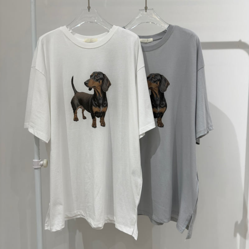 Neroli36 - Korean Women Fashion - #momslook - H Dachshund Tee