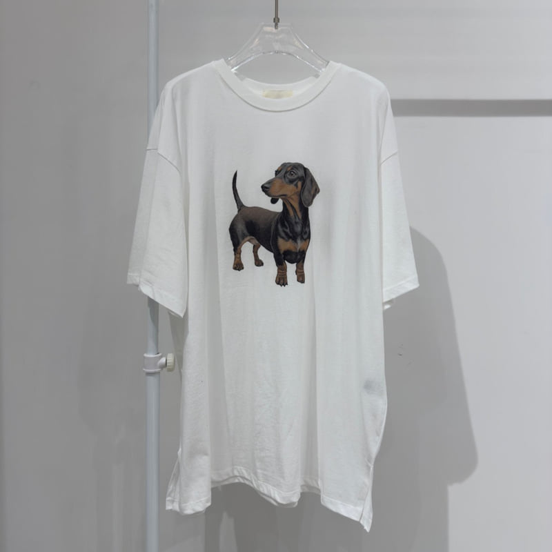 Neroli36 - Korean Women Fashion - #momslook - H Dachshund Tee - 2