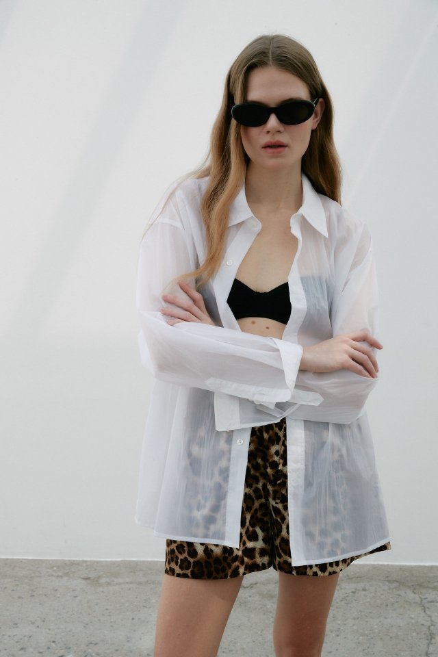 Neroli36 - Korean Women Fashion - #pursuepretty - M See-Through Boxy Shirt - 11