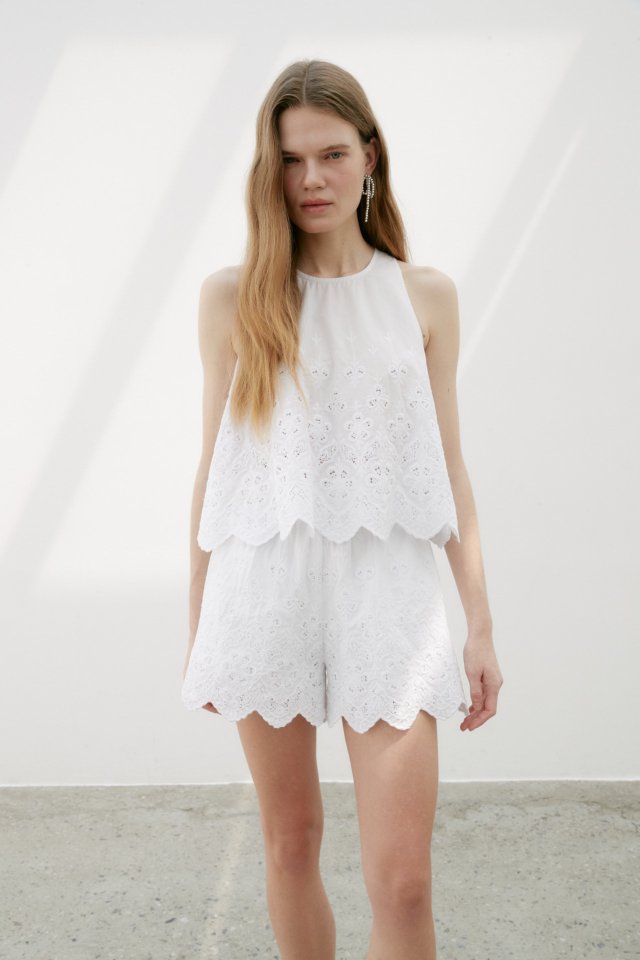 Neroli36 - Korean Women Fashion - #pursuepretty - M Embroidery Halter Sleeveless - 8