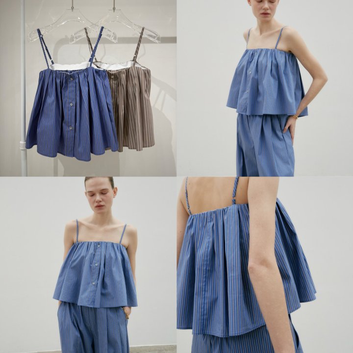 Neroli36 - Korean Women Fashion - #pursuepretty - Funny Stripe Sleeveless - 5
